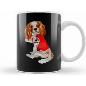 Humuts Funny Cavalier King Charles Spaniel Dog I Love Mom Tattoo Beyaz Kupa