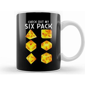 Humuts Funny Check Out My Six Pack Dice Pun Beyaz Kupa