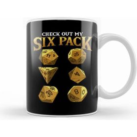 Humuts Funny Check Out My Six Pack Dice Pun Beyaz Kupa