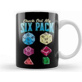 Humuts Funny Check Out My Six Pack Rpg Gaming Dice Pun Beyaz Kupa