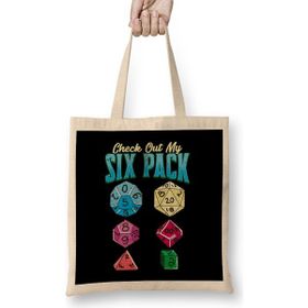 Humuts Funny Check Out My Six Pack Rpg Gaming Dice Pun Bez Çanta