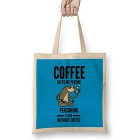 Humuts Funny Coffee Drinks Lover Gift Quote - Vintage Retro Rainbow Style Bez Kadın Günlük Çanta