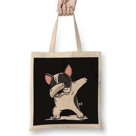 Humuts Funny Dabbing Pied French Bulldog Dog Bez Çanta