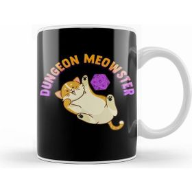 Humuts Funny Dungeon Meowster Fantasy Gaming Pun Beyaz Kupa
