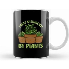 Humuts Funny Easily Distracted By Plants Gardening Pun Beyaz Kupa