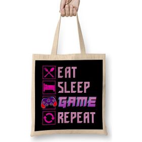 Humuts Funny Eat Sleep Game Repeat Anime Gamer Gaming Bez Çanta