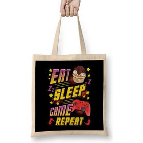 Humuts Funny Eat Sleep Game Repeat Gamer Gaming Bez Çanta