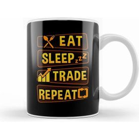 Humuts Funny Eat Sleep Trade Repeat Investors Beyaz Kupa