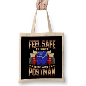 Humuts Funny Feel Safe at Night Sleep with a Postman Pun Bez Çanta