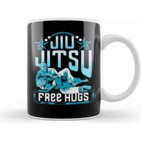 Humuts Funny Free Hugs Jiu Jitsu Pun Bjj Martial Arts Beyaz Kupa