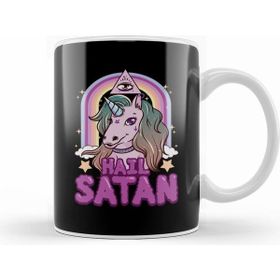 Humuts Funny Hail Satan Unicorn Rainbow Satanic Pun Beyaz Kupa