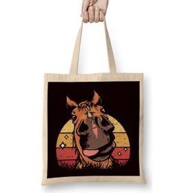 Humuts Funny Horse Head Retro Horses Fan Equestrian Sport Saddle Uzun Saplı Bez Çanta