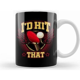Humuts Funny I D Hit that Table Tennis Pun Pingpong Beyaz Kupa