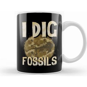 Humuts Funny I Dig Fossils Paleontology Pun Dinosaur Beyaz Kupa