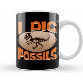 Humuts Funny I Dig Fossils Paleontology Pun Dinosaur Beyaz Kupa