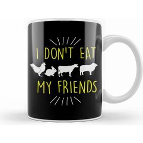 Humuts Funny I Dont Eat My Friends Vegan Cute Veganism Beyaz Kupa