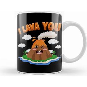 Humuts Funny I Lava You Volcano Valentines Day Pun Beyaz Kupa