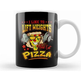 Humuts Funny I Like to Lift Weights and Eat Pizza Beyaz Kupa