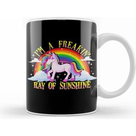 Humuts Funny I M a Freakin Ray of Sunshine Unicorn Beyaz Kupa