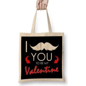 Humuts Funny I Mustache You To Be My Valentine Cute Pun T Bez Çanta