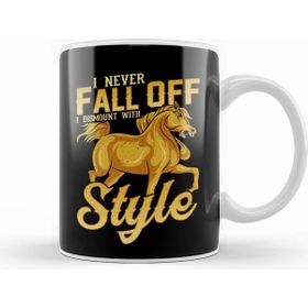 Humuts Funny I Never Fall Off I Dismount with Style Horse Beyaz Kupa