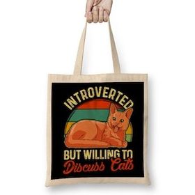 Humuts Funny Introverted But Willing To Discuss Cats Bez Kadın Günlük Çanta