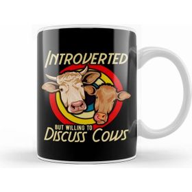 Humuts Funny Introverted But Willing to Discuss Cows Beyaz Kupa