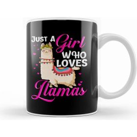 Humuts Funny Just a Girl Who Loves Llamas Cute Lama Beyaz Kupa