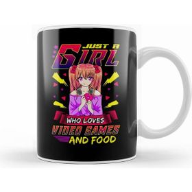 Humuts Funny Just a Girl Who Loves Video Games and Food Beyaz Kupa