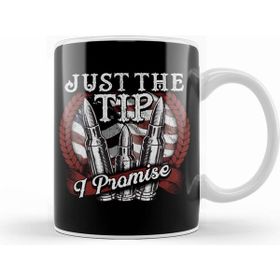 Humuts Funny Just the Tip I Promise Usa Flag Bullet Pun Kupa