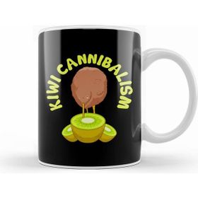 Humuts Funny Kiwi Cannibalism Pun Adorable Animal Fruit Beyaz Kupa
