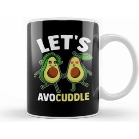 Humuts Funny Let S Avocuddle Cute Avocado Cuddling Pun Beyaz Kupa