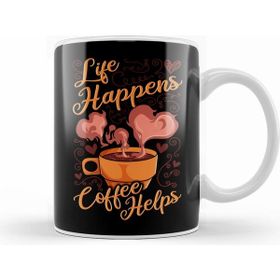 Humuts Funny Life Happens Coffee Helps Caffeine Addict Beyaz Kupa