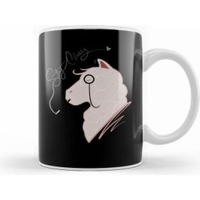 Humuts Funny Llama With Class Tophat Monocle Cute Lama Beyaz Kupa