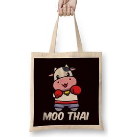 Humuts Funny Muay Thai Cow Fighter Mma Martial Arts Kickboxing Bez Çanta