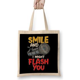 Humuts Funny Photography Smile And I Might Flash You Bez Kadın Günlük Çanta