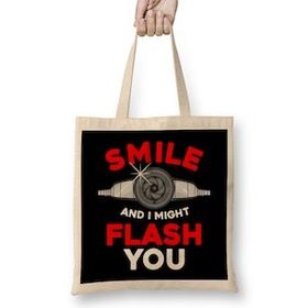 Humuts Funny Photography Smile And I Might Flash You Bez Kadın Günlük Çanta