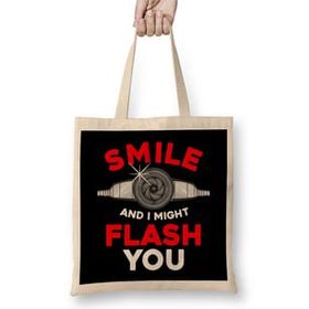 Humuts Funny Photography Smile And I Might Flash You Bez Kadın Günlük Çanta