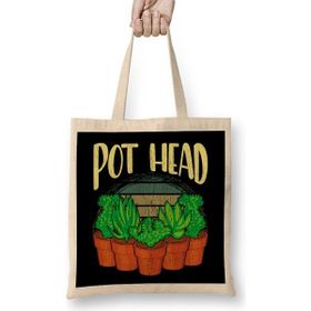 Humuts Funny Pot Head Gardening & Plant Obsessed Pun Bez Çanta