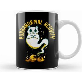 Humuts Funny Purranormal Activity Ghost Cat Halloween Kupa Bardak