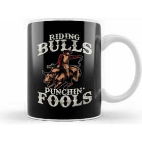 Humuts Funny Riding Bulls Punchin Fools Competitive Pun Kupa
