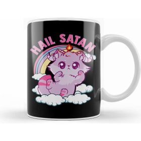Humuts Funny Satanic Hail Satan Kitten Cute Rainbow Cat Kupa