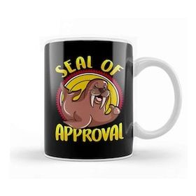 Humuts Funny Seal Of Approval Cute Seal Pun Kupa Bardak
