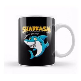 Humuts Funny Sharkasm I Love Salad Shark Sarcasm Pun Kupa Bardak