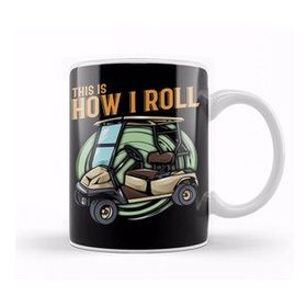 Humuts Funny This Is How I Roll Golf Cart Pun Golfer Kupa Bardak
