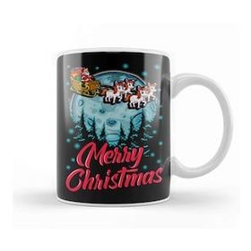 Humuts Funny Unicorn Santa Merry Christmas Gift Xmas Kupa Bardak