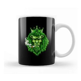 Humuts Funny Weed Marijuana Cannabis Kush Pot Green Lion Smoking Stoner Kupa Bardak