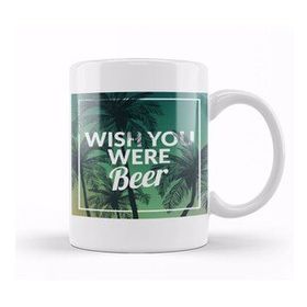 Humuts Funny Wish You Were Beer Drinking Pun Joke Kupa Bardak