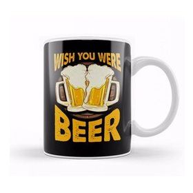 Humuts Funny Wish You Were Beer Drinking Pun Joke Kupa Bardak
