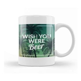 Humuts Funny Wish You Were Beer Drinking Pun Joke Kupa Bardak